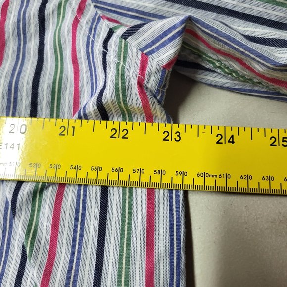 ALAN FLUSSER Men’s Long Sleeve Casual Shirt Size Large Multi- Color Stripped Top - Picture 11 of 13